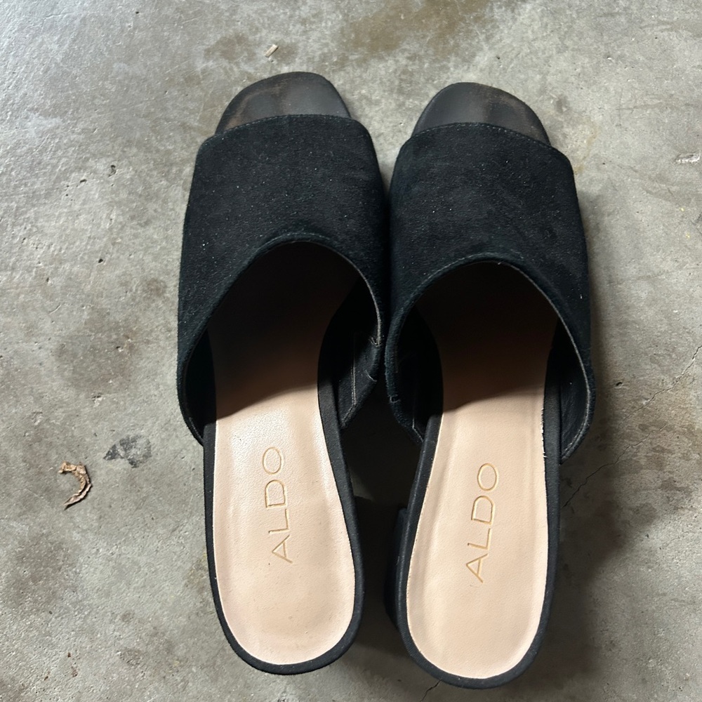 ALDO Black Suede Mules